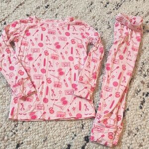 Charming Pink Patterned Kids Pajama Set